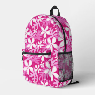 TIARE PATTERN IN HOT PINK PRINTED BACKPACK