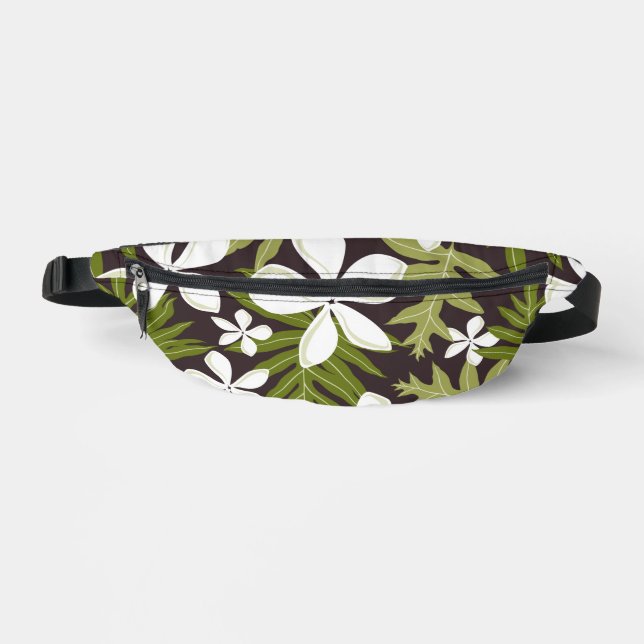TIARE PATTERN IN OLIVE FANNY PACK (Front)