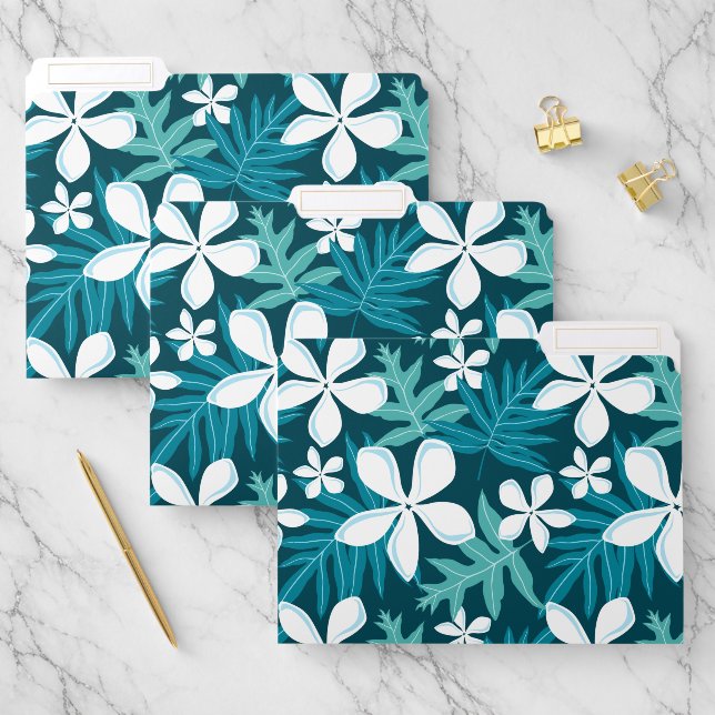 TIARE PATTERN IN TEAL FILE FOLDER (Set)