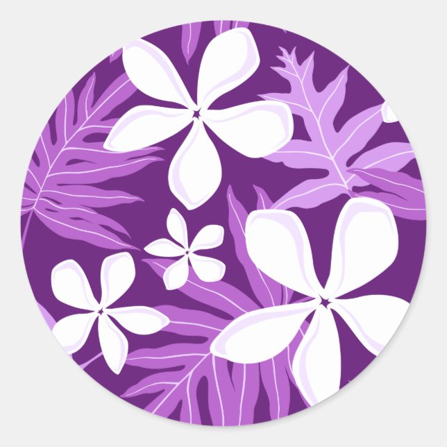 TIARE (PURPLE) CLASSIC ROUND STICKER (Front)