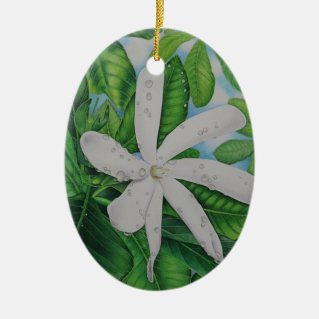 Tiare Tahiti Ceramic Ornament (Front)