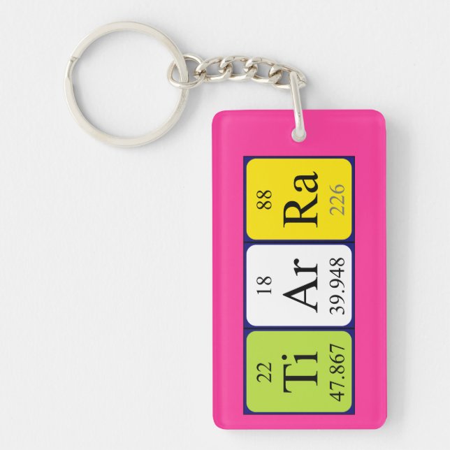 Tiarra periodic table name keyring (Front)