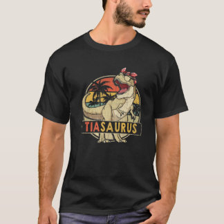 Tiasaurus Retro Rex Dinosaur Tia Saurus Family Mat T-Shirt
