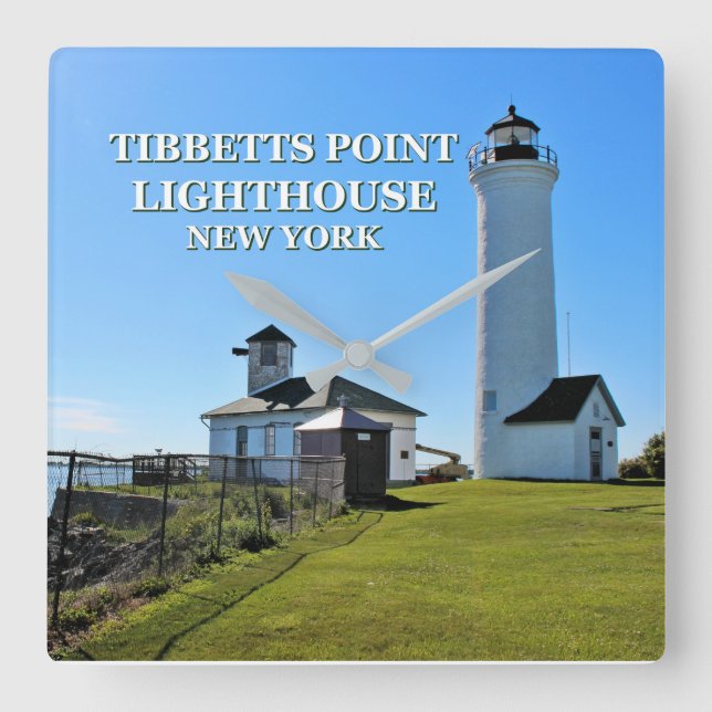 Tibbetts Point Lighthouse, New York Square Wall Clock (Front)