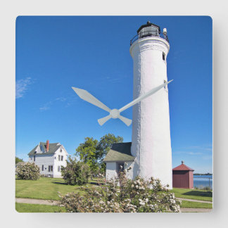 Tibbetts Point Lighthouse, New York Square Wall Clock