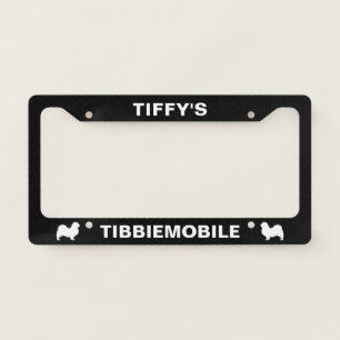Tibbiemobile Tibetan Spaniel Silhouettes Custom License Plate Frame