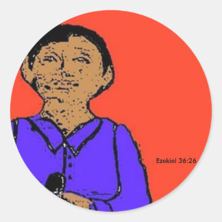 Tibbs Omalay ORANGE Ezekiel 36:26 Classic Round Sticker