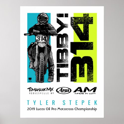 Tibby 314 MX Motocross Motorcycle Dirt Bike Poster