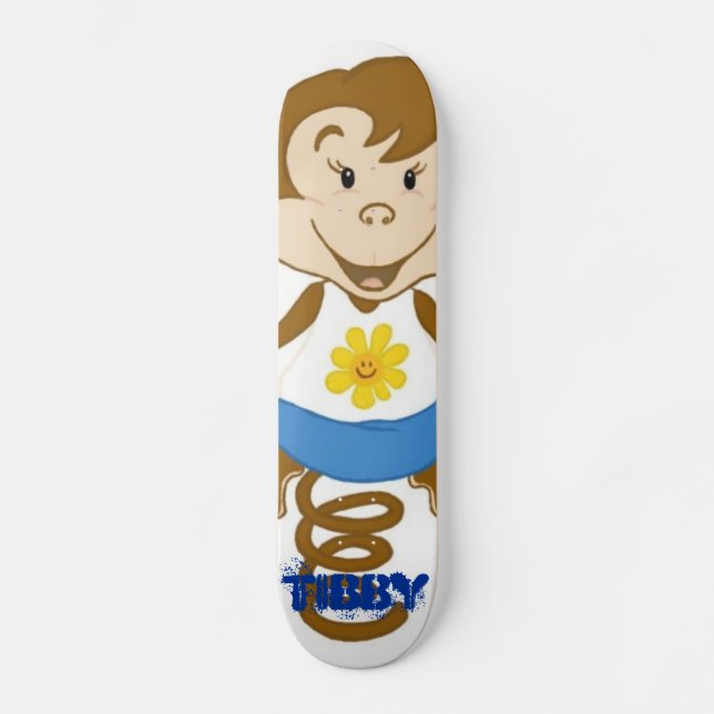 Tibby Blue Skateboard Deck (Front)