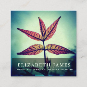 Tiber Blue Orange Star Leaf Nature Square Business Card