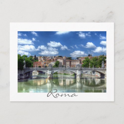 Tiber river in Roma Italy Postcard