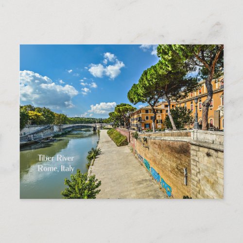 Tiber River Rome Italy Postcard