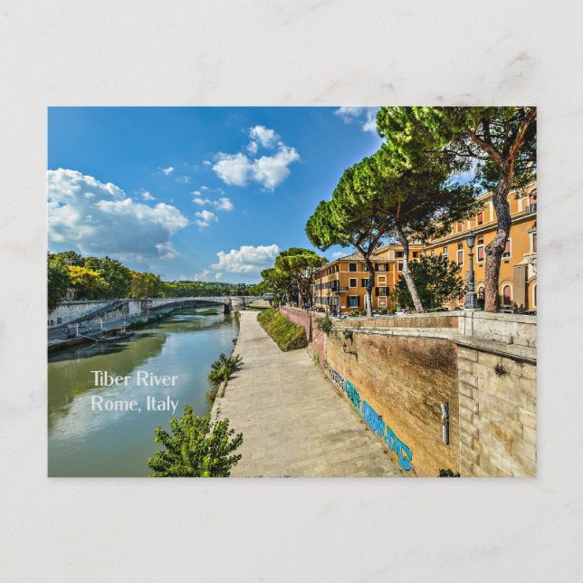 Tiber River, Rome, Italy Postcard (Front)
