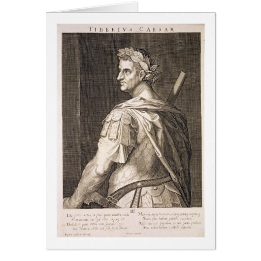 Tiberius Caesar (10 BC - 54 AD) Emperor of Rome 14 Cards (Front)