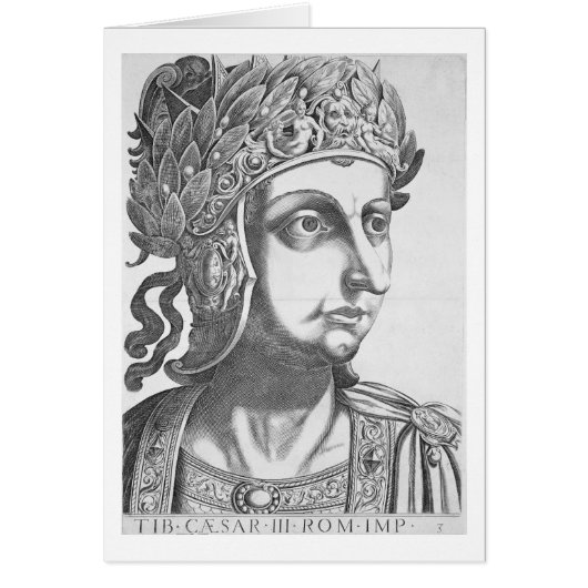 Tiberius Caesar (42 BC-37 AD), 1596 (engraving) Cards (Front)