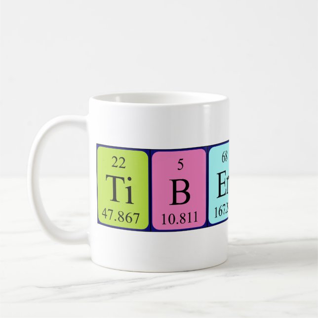 Tiberius periodic table name mug (Left)