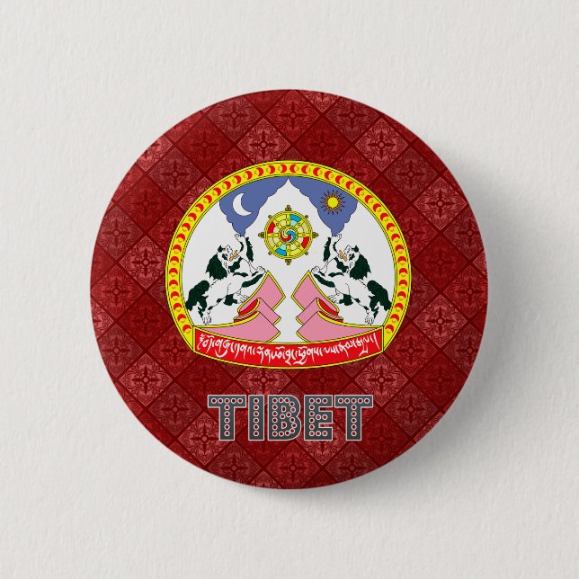 Tibet Coat of Arms Pinback Button (Front)