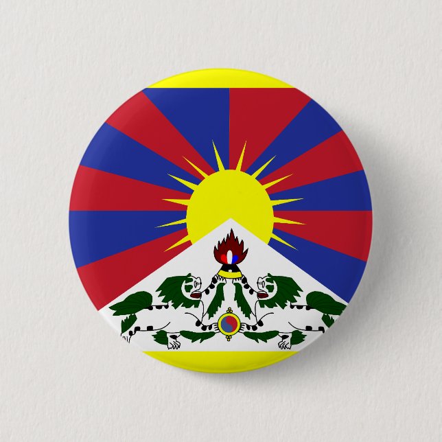 Tibet Flag Pinback Button (Front)