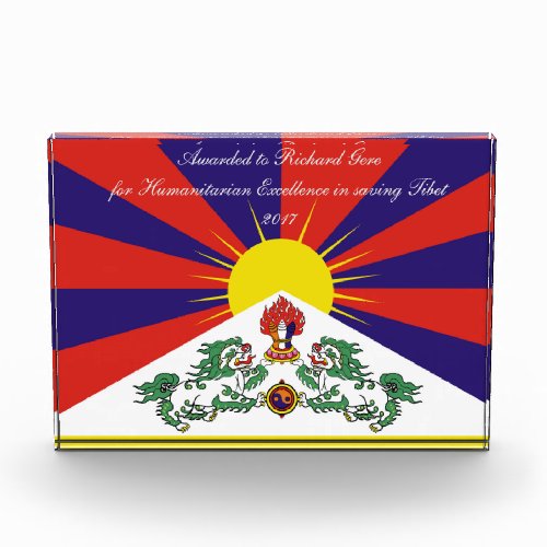 Tibet flag _ Snow Lion Flag Acrylic Award