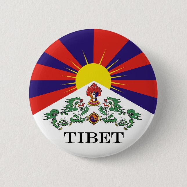 Tibet flag - Snow Lion Flag Button (Front)