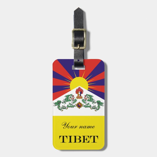 Tibet flag - Snow Lion Flag Luggage Tag (Front Vertical)
