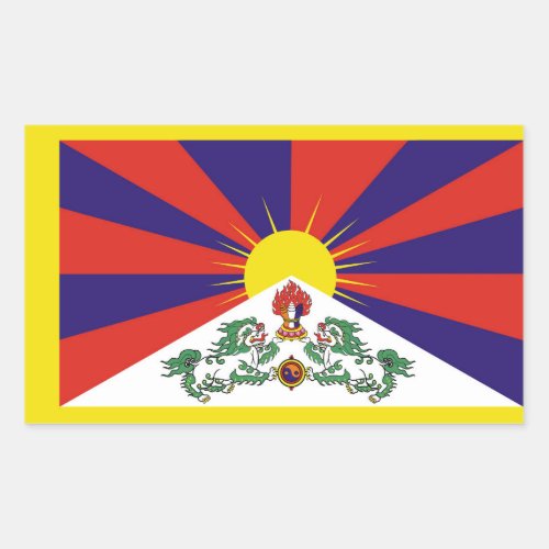 Tibet flag _ Snow Lion Flag Rectangular Sticker