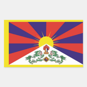 Tibet flag - Snow Lion Flag Rectangular Sticker
