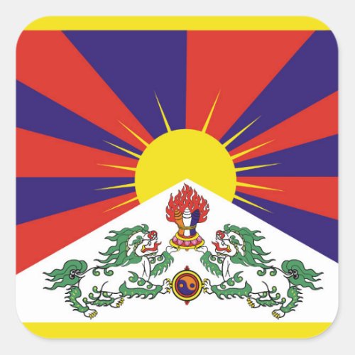 Tibet flag _ Snow Lion Flag Square Sticker