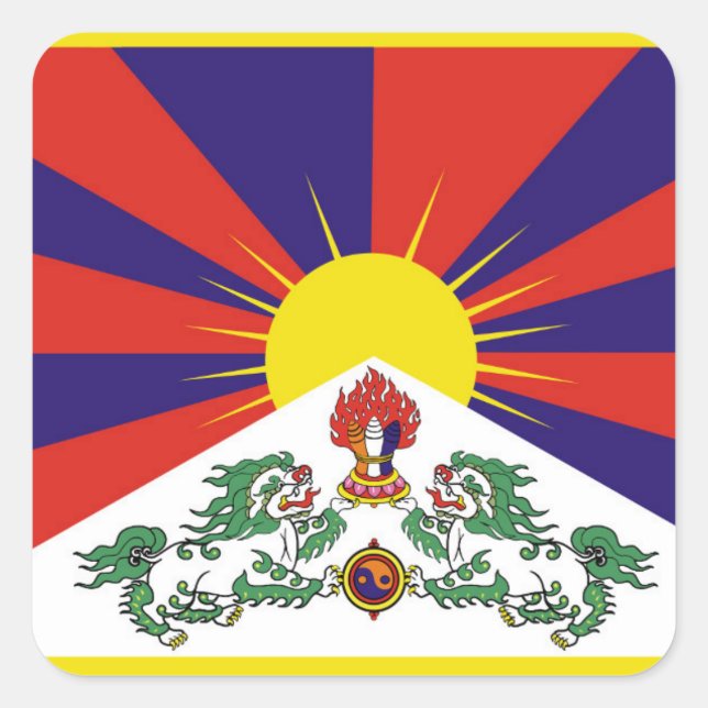 Tibet flag - Snow Lion Flag Square Sticker (Front)