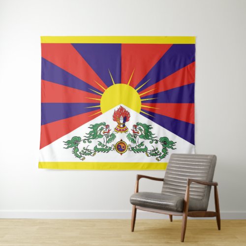 Tibet flag _ Snow Lion Flag Tapestry