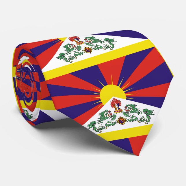 Tibet flag - Snow Lion Flag Tie (Rolled)