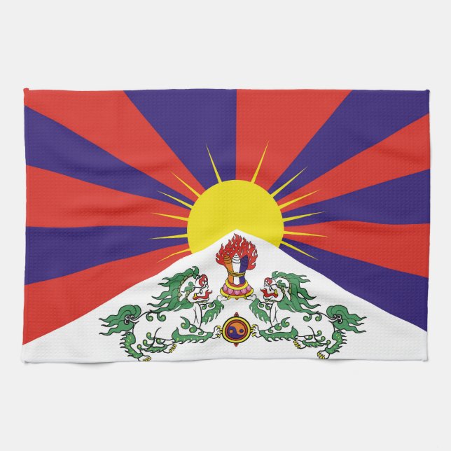 Tibet flag - Snow Lion Flag Towel (Horizontal)