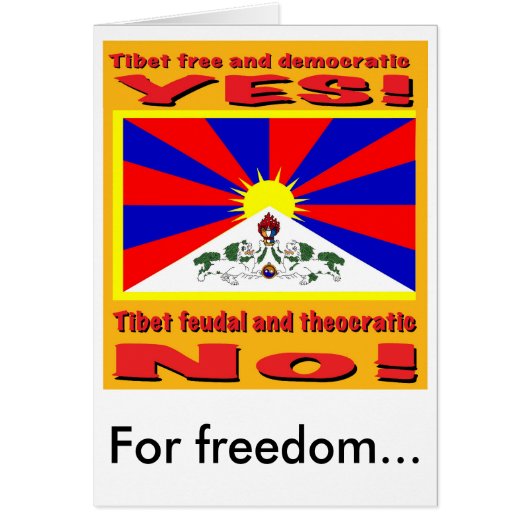 Tibet free and democratic, For freedom... Cards (Front)