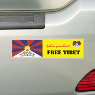 Tibet & Free Tibet, Heart matters /Tibetan Flag Bumper Sticker