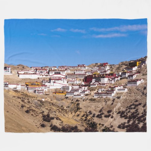 Tibet _ Ganden Buddhist Monastery Fleece Blanket