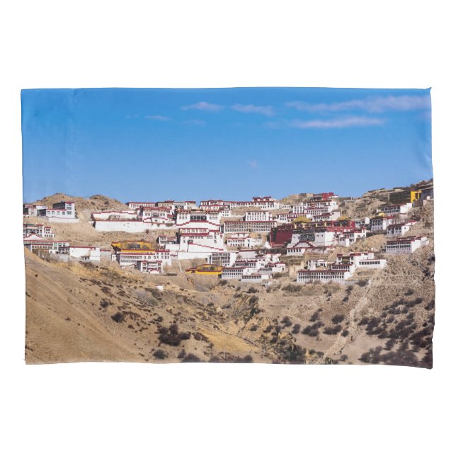 Tibet - Ganden Buddhist Monastery Pillow Case (Front)