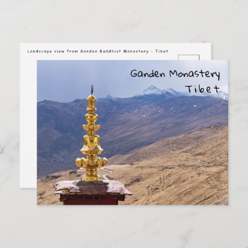 Tibet _ Ganden Buddhist Monastery Postcard