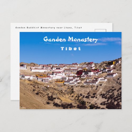 Tibet _ Ganden Buddhist Monastery Postcard