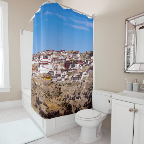 Tibet _ Ganden Buddhist Monastery Shower Curtain