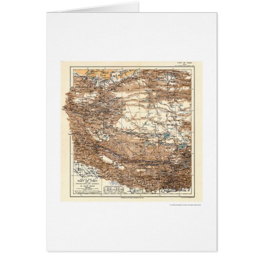 Tibet Hedin Expedition Map 1909 Cards (Front)