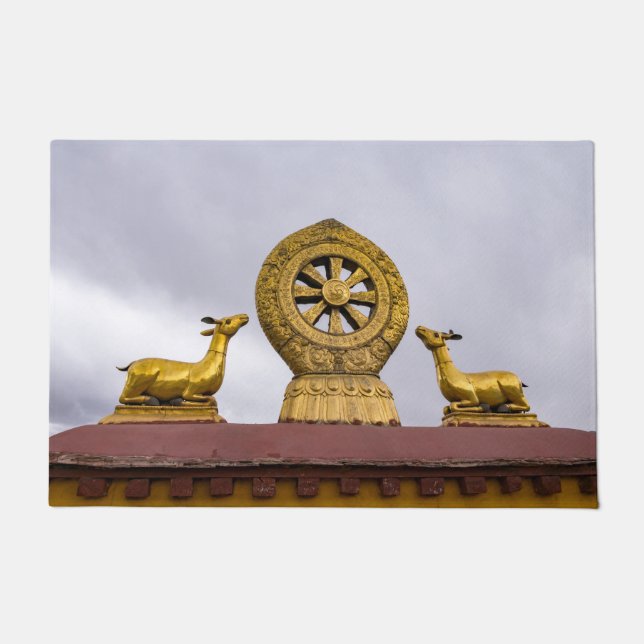 Tibet, Lhasa - Dharma wheel in Jokhang temple Doormat (Front)