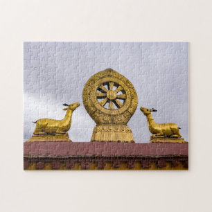 Tibet, Lhasa - Dharma wheel in Jokhang temple Jigsaw Puzzle