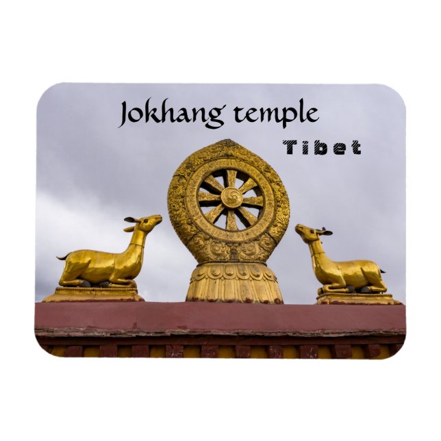 Tibet, Lhasa - Dharma wheel in Jokhang temple Magnet (Horizontal)