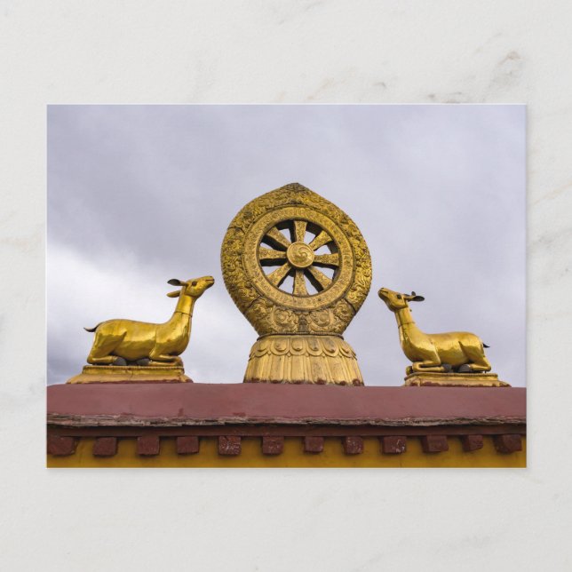 Tibet, Lhasa - Dharma wheel in Jokhang temple Postcard (Front)