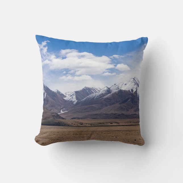 Tibet - Mountain landscape Throw Pillow (Front)
