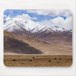 Tibet - Mountain landscape with yaks Mouse Pad