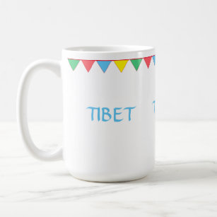 Tibet multicolored flags coffee mug