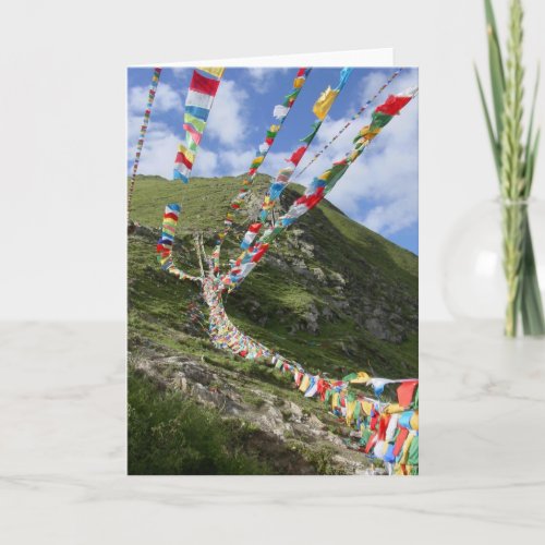 Tibet Photo  Prayer Flags Tibetan Card