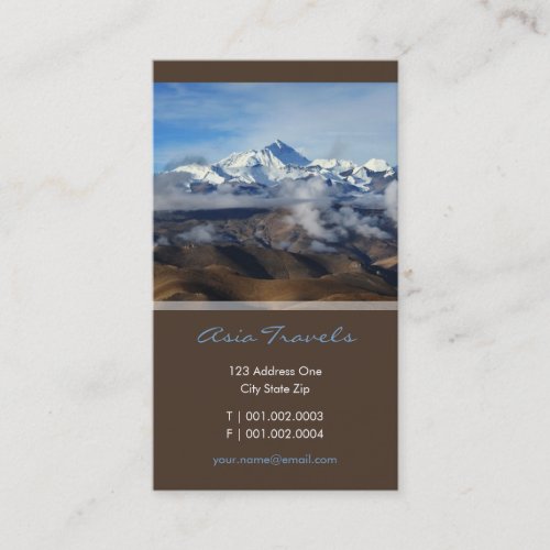 Tibet Qomolangma Mt Everest China Travel Photo Business Card Templates