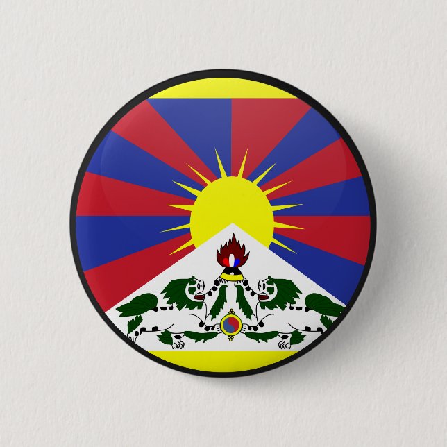 Tibet quality Flag Circle Button (Front)